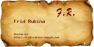 Frid Rubina névjegykártya